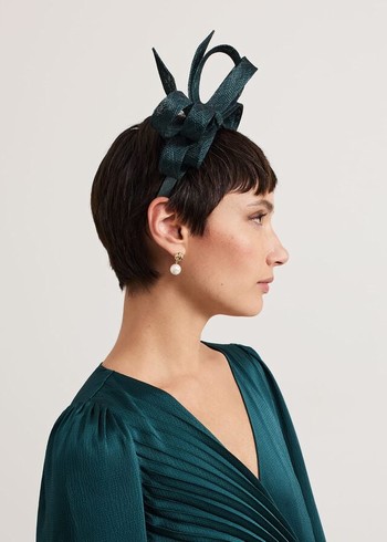 Phase Eight Teal Oversized Bow Hats Turquoise USA | 3706812-SD